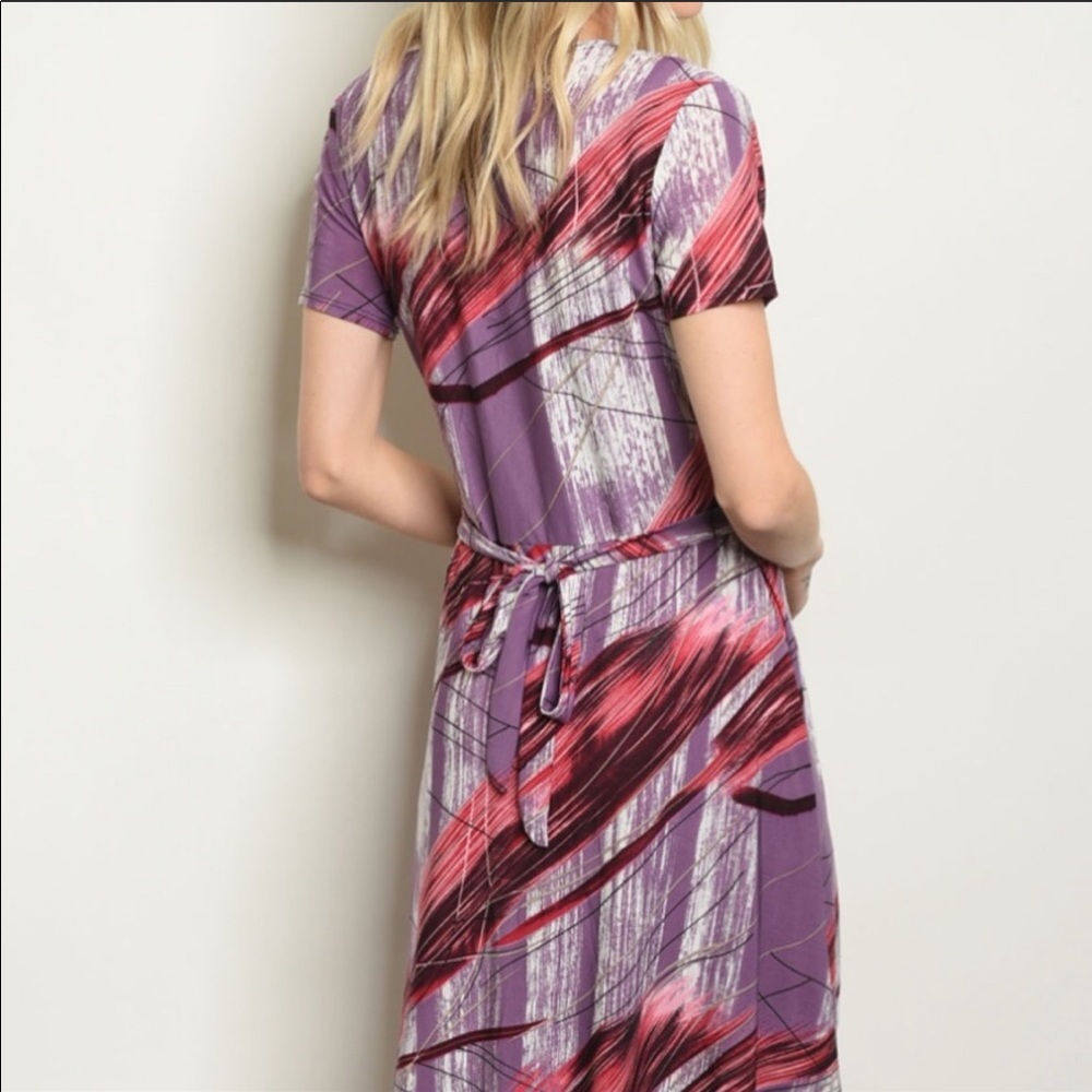 NEW‼️LAVENDER BURGUNDY MIDI - dress - Picture 3 of 3
